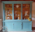 MMS Milk Paint Teal Ocean painted china cabinet green blue 
