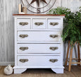 Silk all in one mineral paint Salt Water clean bright white painted dresser For the Love Creations Australian stockist
