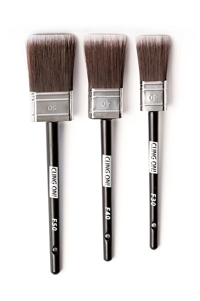 Cling On Flat series paint brushes 3 sizes