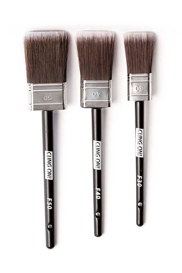 Cling On Flat series paint brushes 3 sizes
