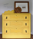 Dixie Belle chalk mineral paint Daisy bright sunny yellow painted dresser chalk paint
