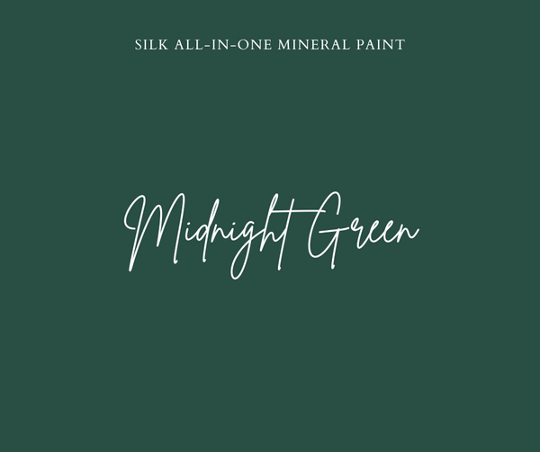 Silk all in one mineral paint Midnight Green deep cool green For the Love Creations Aussie retailer