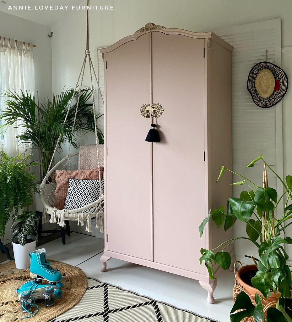 Silk all in one mineral paint Conch 475ml soft dusty pink painted wardrobe For the Love Creations Australian stockist