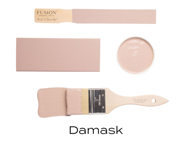 Fusion Mineral Paint Damask soft warm mauve warm pink color sample swatch