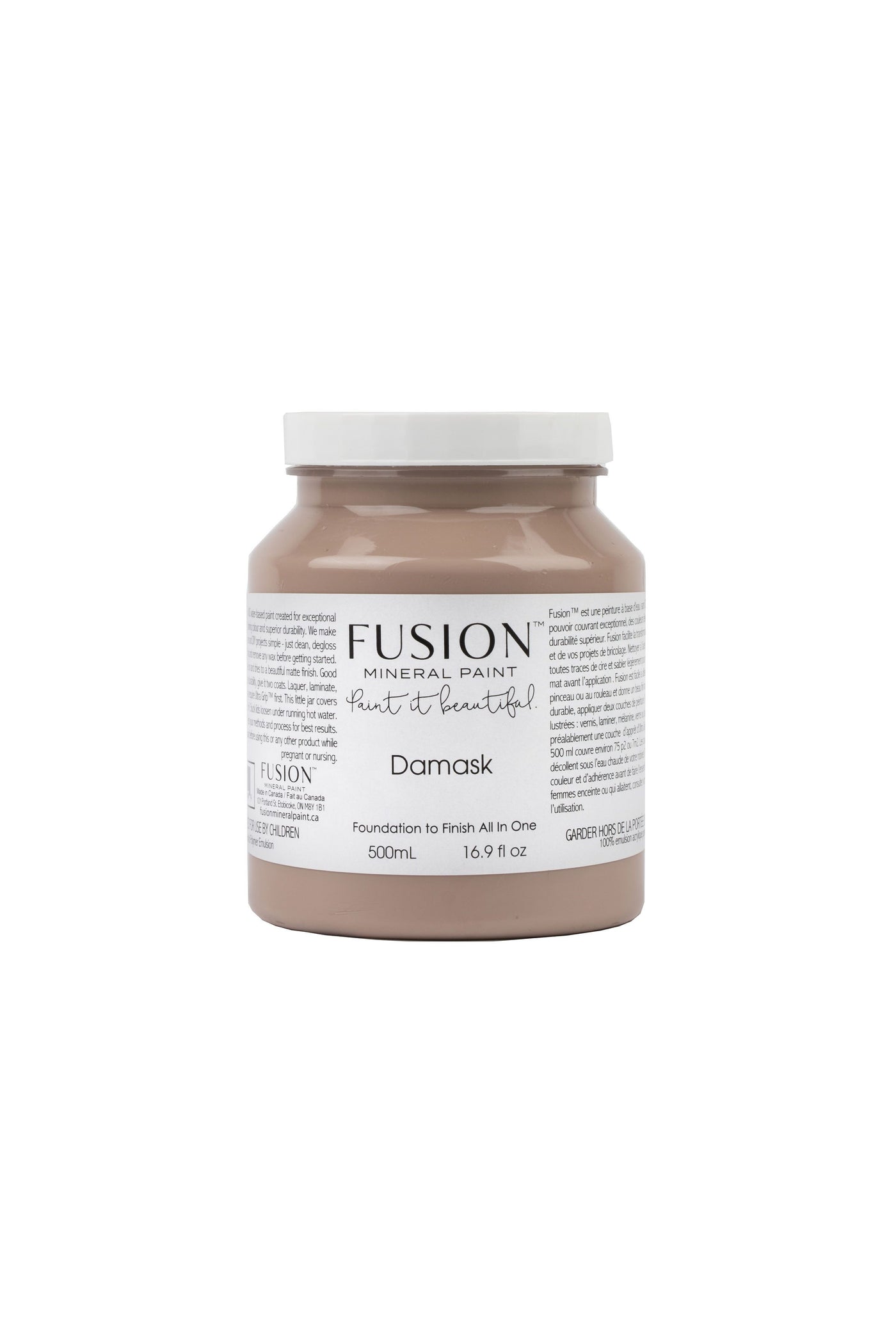 Fusion Mineral Paint - DAMASK 500ml soft warm mauve pink For the Love Creations