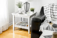 Fusion Mineral Paint Lamp White cool grey-white painted side table For the Love Creations Australian stockist 