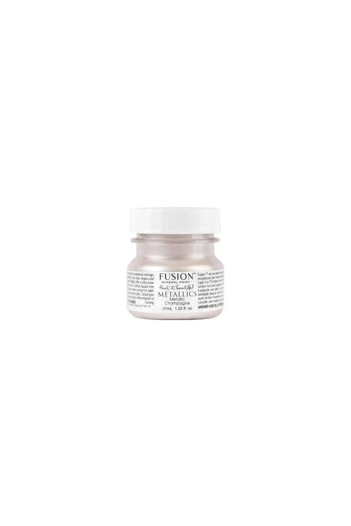Fusion Mineral Paint metallic Champagne pale off white hint of rose 37ml tester For the Love Creations Australian stockist