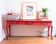 Fusion Mineral Paint Fort York Red fire engine red painted table For the Love Creations