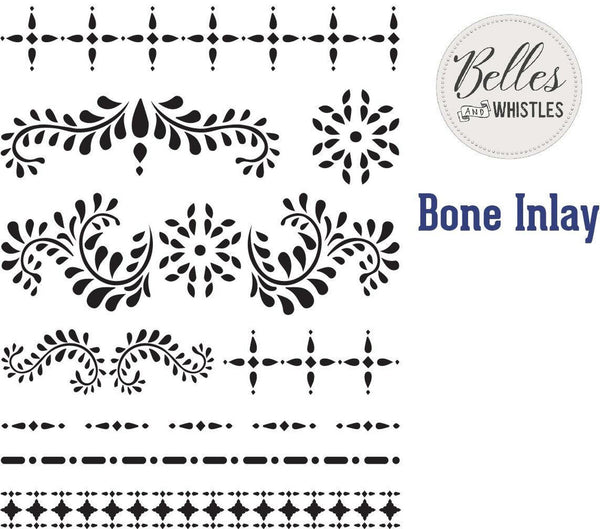 Bone Inlay Mylar stencil by Belles & Whistles Dixie Belle 