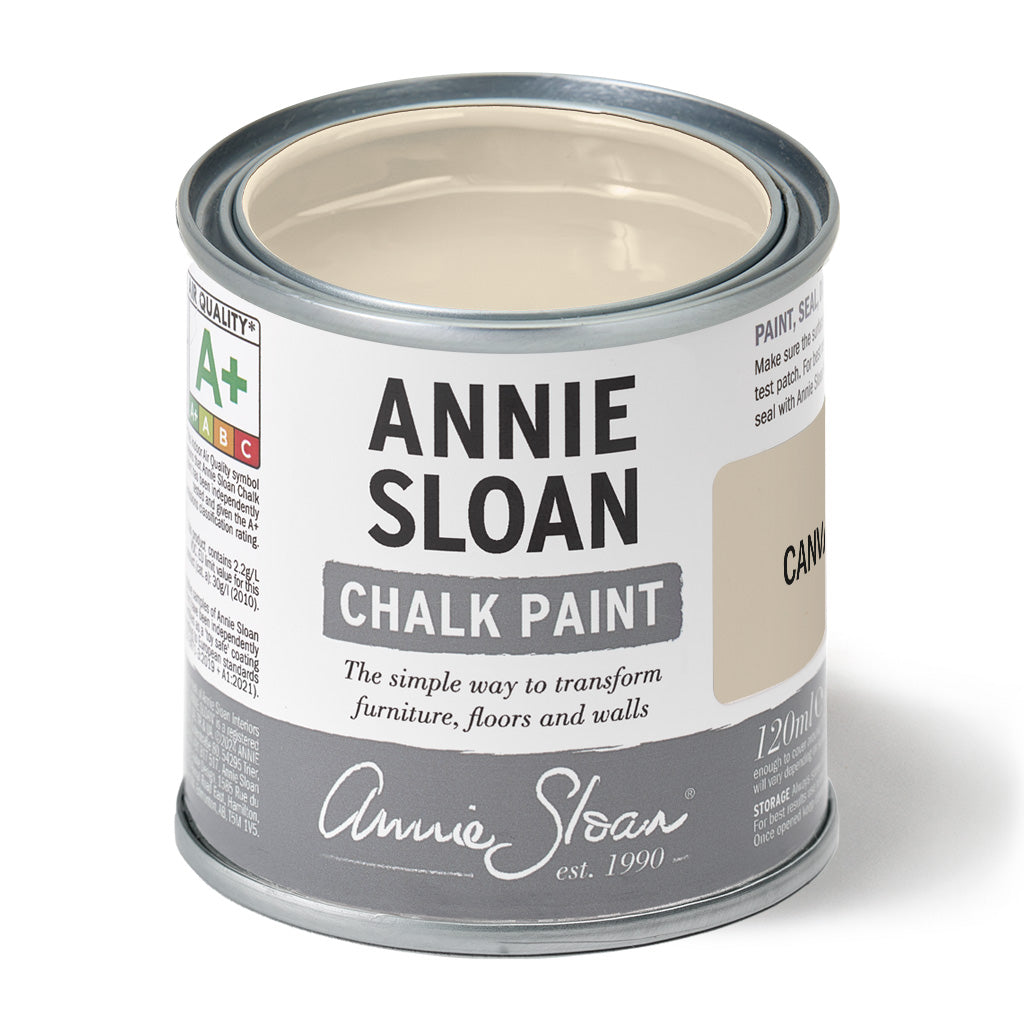Can of Annie Sloan Chalk Paint on a white background