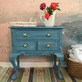 Miss Mustard Seed’s Milk Paint painted dresser French Enamel bright blue 