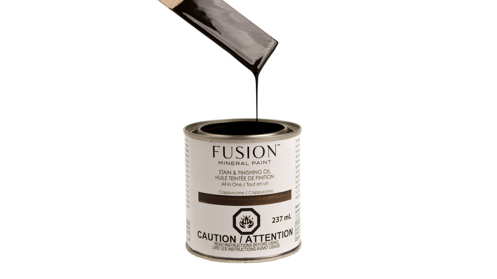 Fusion Stain and Finishing Oil all in one stain and sealer 237ml 6 Cappuccino warm brown For the Love Creations Australian stockist