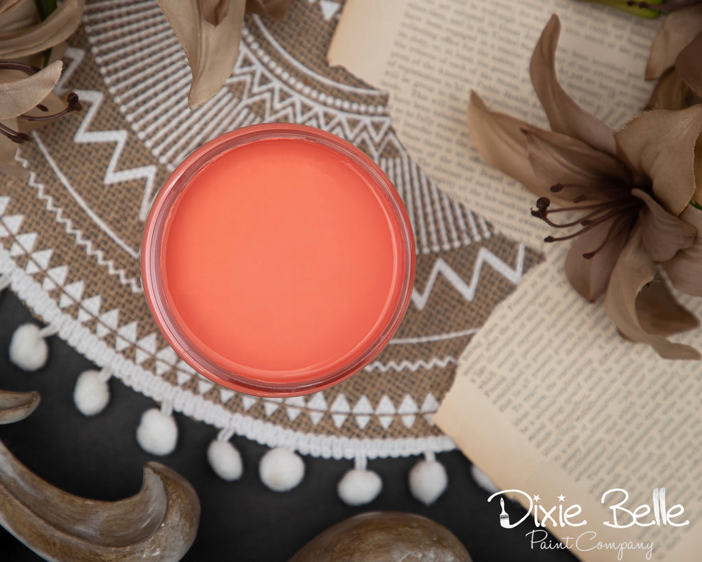 Flamingo orange pink coral chalk paint Dixie Belle Elite retailer For the Love Creations