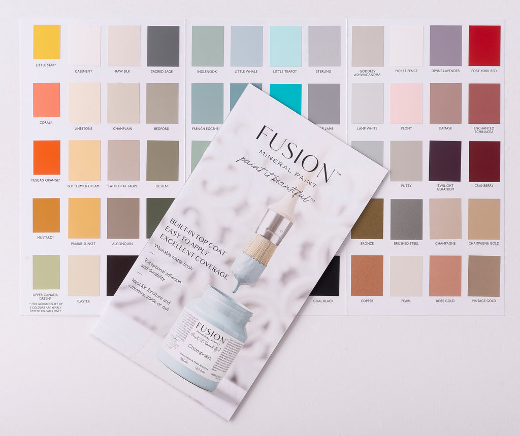 Fusion true paint colour cards For the Love Creations Australian stockist 