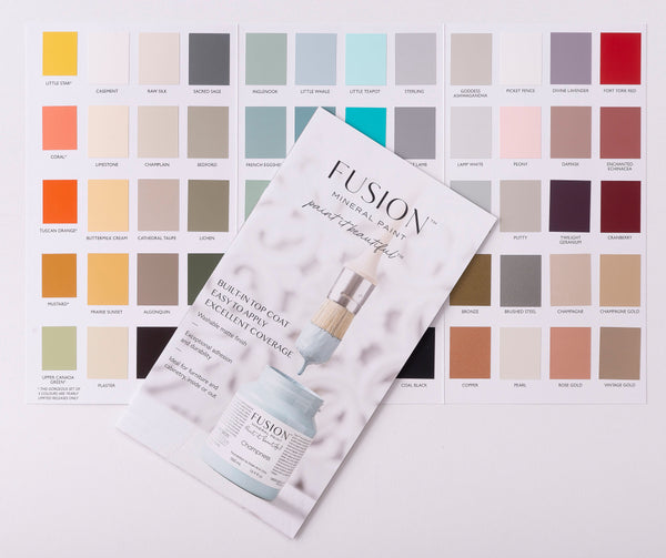 Fusion true paint colour cards For the Love Creations Australian stockist 