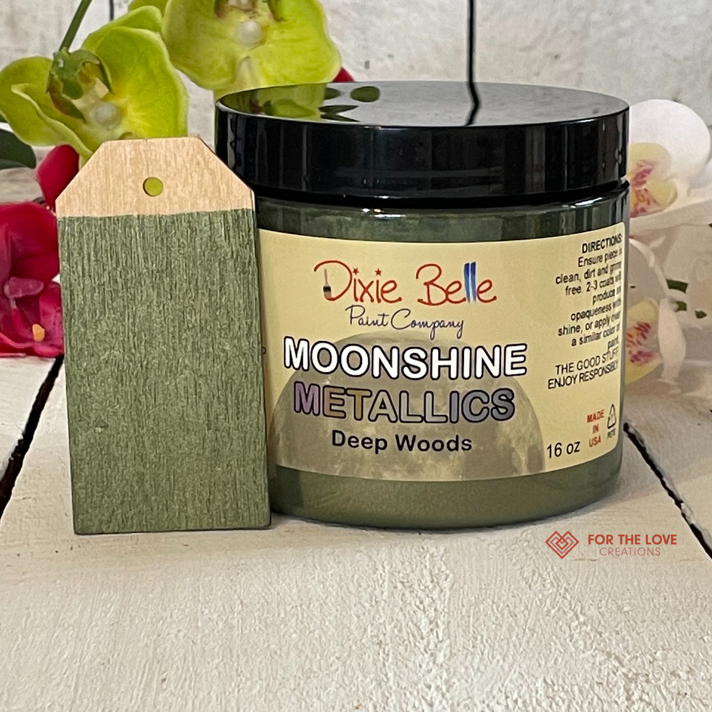 Dixie Belle Moonshine Metallics Deep woods metallic green paint