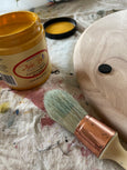 Dixie Belle French tip brush in use with chalk paint For the Love Creations Aussie retailer 
