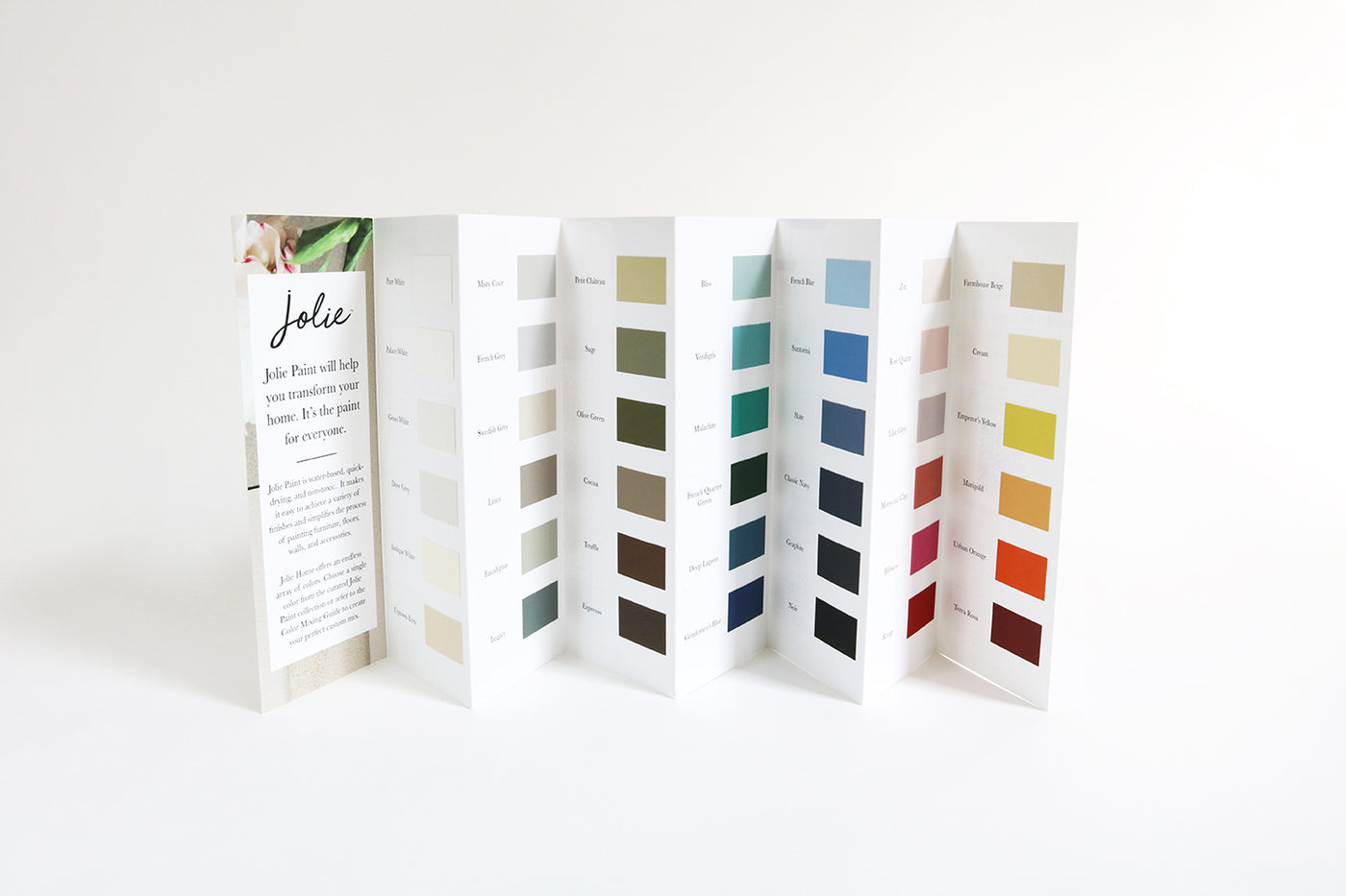 Jolie Paint colour chart true colour For the Love Creations Australia 