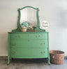 Dixie Belle Kudzu vintage green painted dresser chalk paint