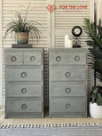 Miss Mustard Seed’s Milk Paint Bergere pale grey blue with brown wax For the Love Creations 