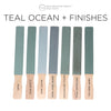 MMS Milk Paint Teal Ocean painted sticks with coloured waxes