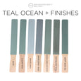 MMS Milk Paint Teal Ocean painted sticks with coloured waxes