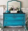 Dixie Belle Peacock vibrant teal blue dresser