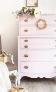 Dixie Belle Pink Champagne very pale pink white painted dresser