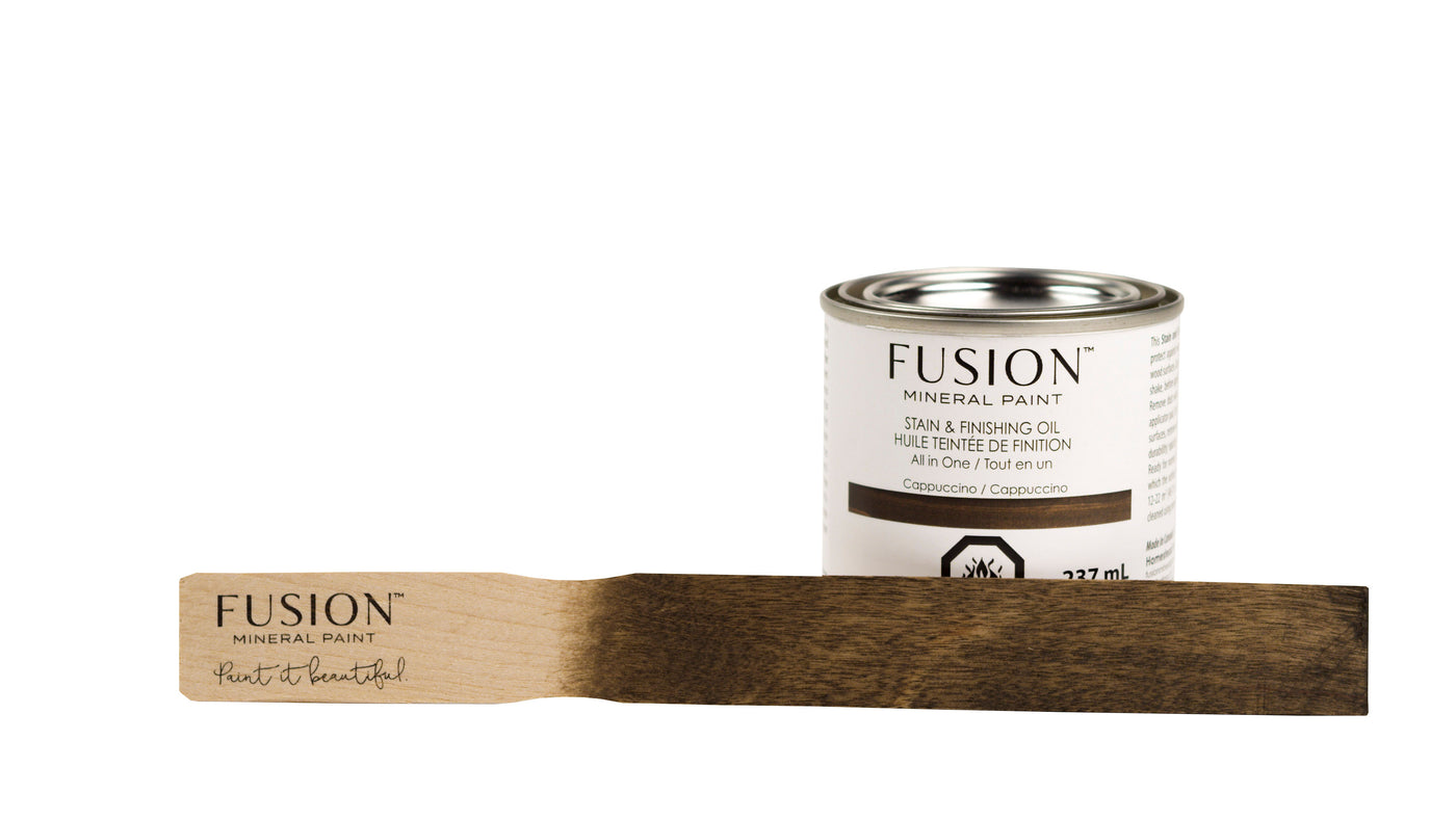 Fusion Stain and Finishing Oil all in one stain and sealer 237ml 6 Cappuccino warm brown For the Love Creations Australian stockist