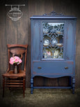 Dixie Belle Yankee Blue grey purple blue painted cabinet