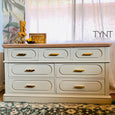 Fusion Mineral Paint Bedford neutral green/grey painted dresser For the Love Creations