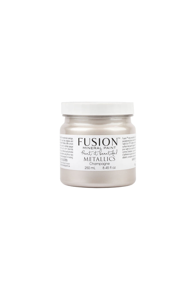 Fusion Mineral Paint metallic Champagne pale off white hint of rose 250ml For the Love Creations Australian stockist