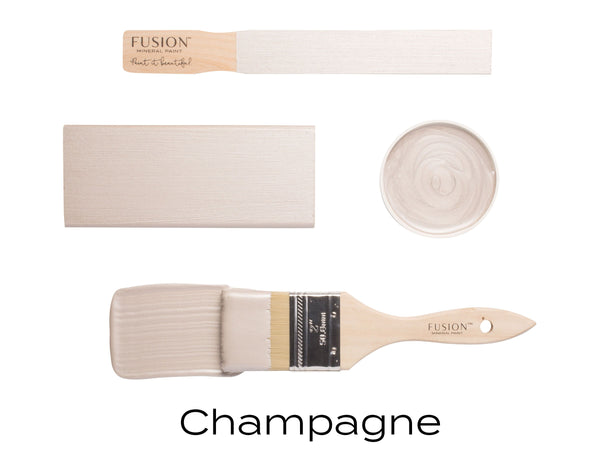 Fusion Mineral Paint metallic Champagne pale off white hint of rose For the Love Creations Australian stockist