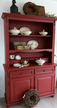 Fusion Mineral Paint Cranberry painted hutch