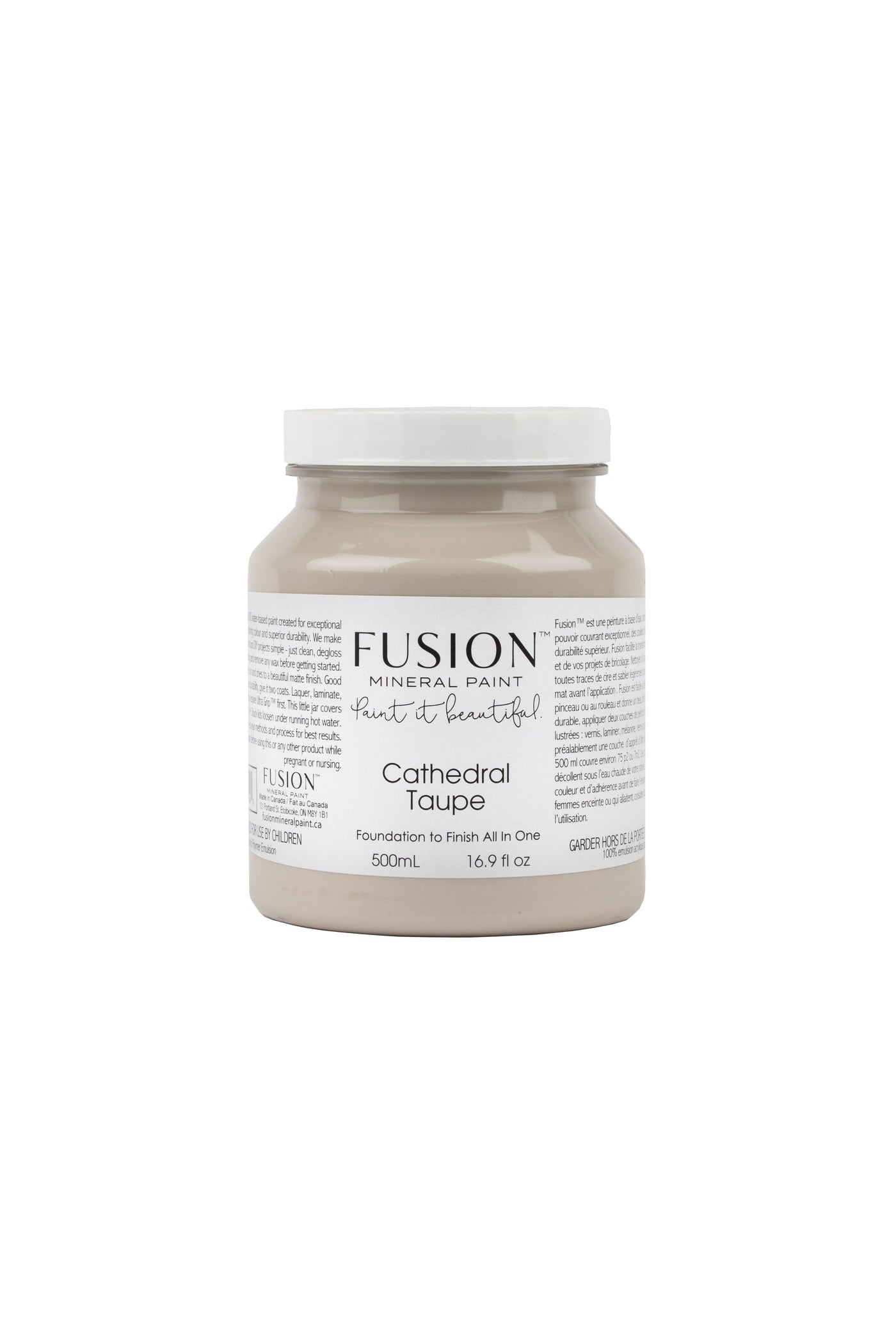 Cathedral Taupe 500ml Fusion Mineral Paint taupe with  pink undertones For the Love Creations