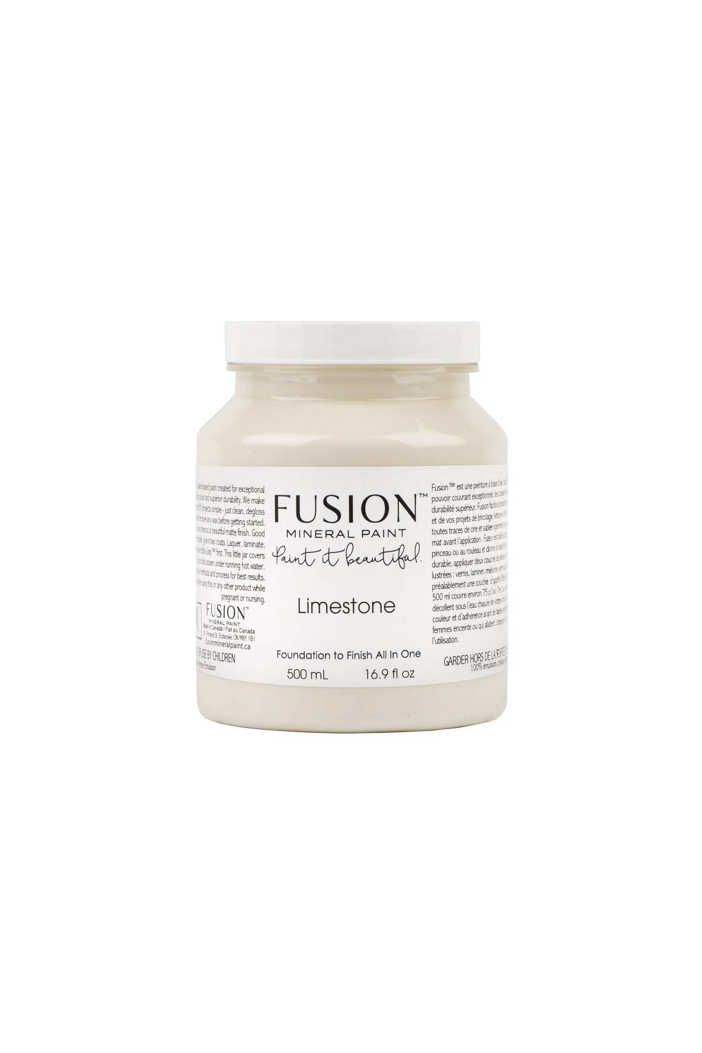 Fusion Mineral Paint - LIMESTONE warm creamy off-white 500ml