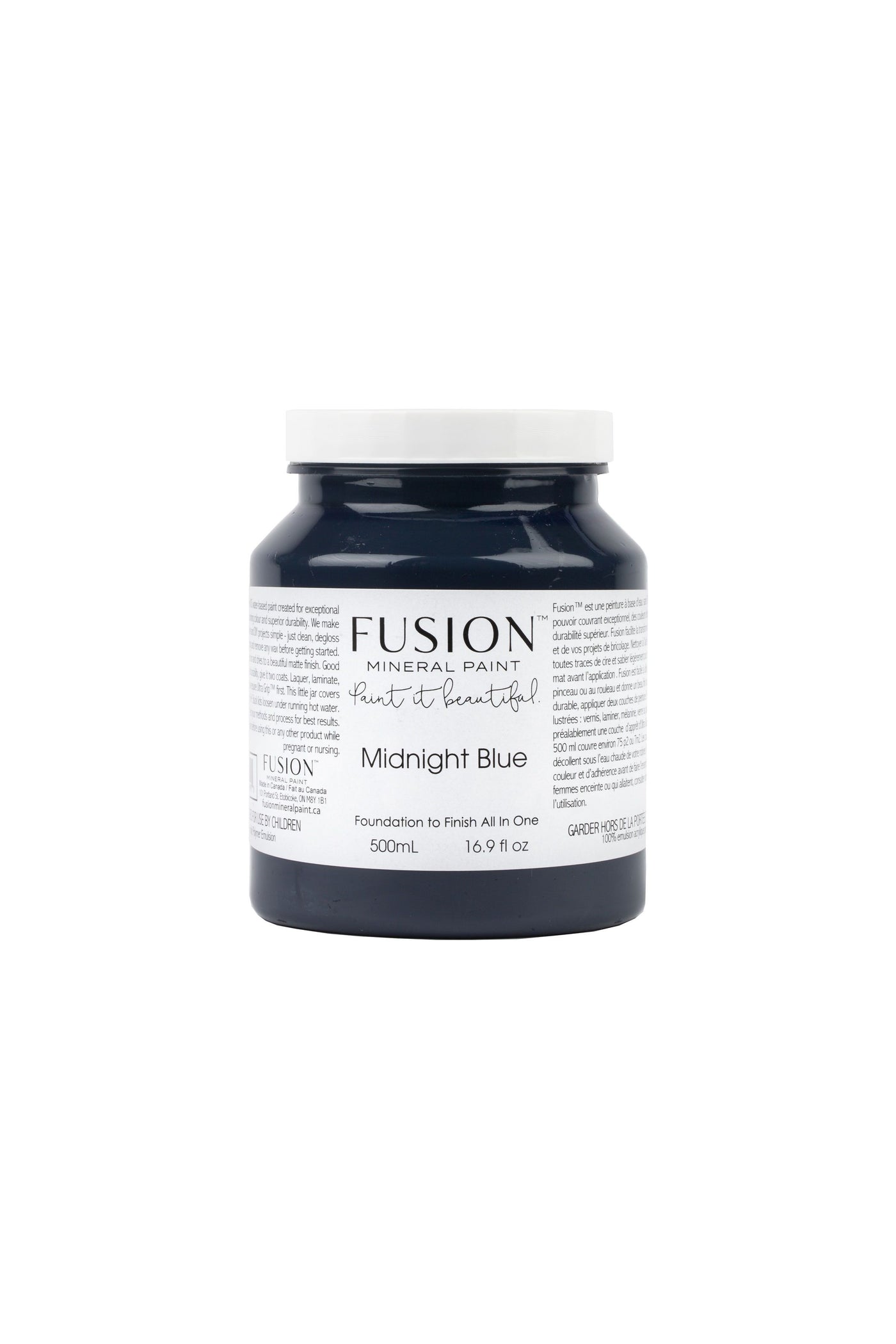 Fusion Mineral Paint - MIDNIGHT BLUE deep navy almost blue-black 500ml
