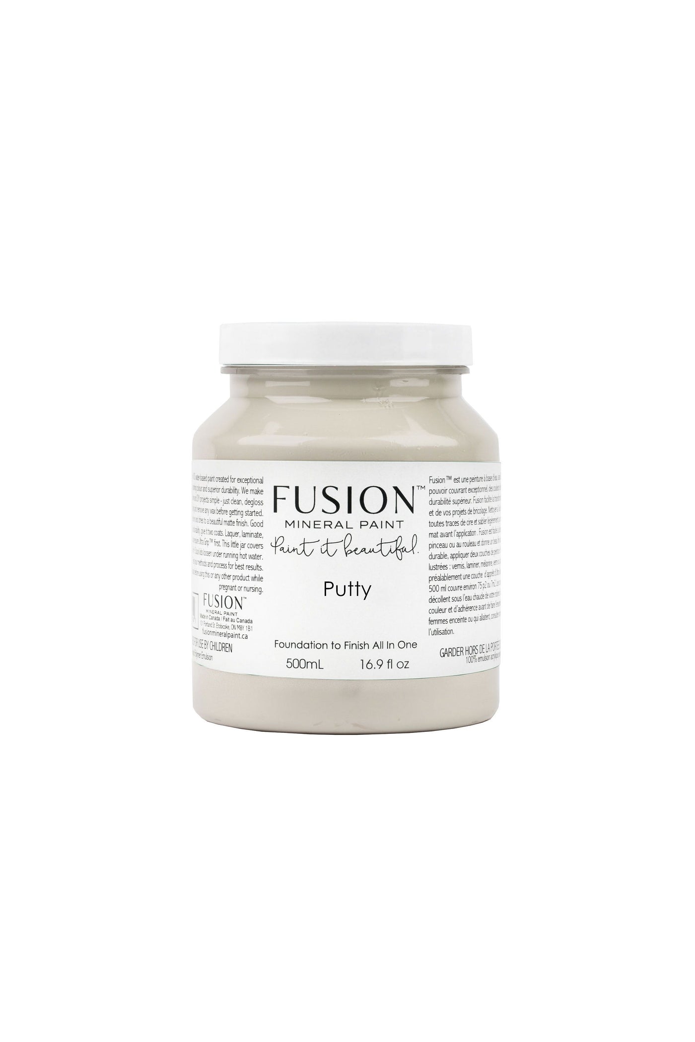 Fusion Mineral Paint - PUTTY pale neutral beige-grey 500ml