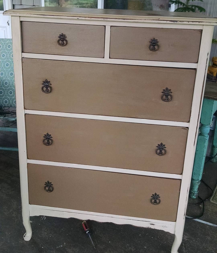 Dixie Belle Pine Cone warm golden brown painted dresser