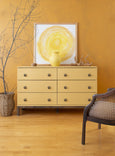 Fusion Mineral Paint Prairie Sunset warm rich mid-tone yellow painted dresser at For the Love Creations Australian stockist