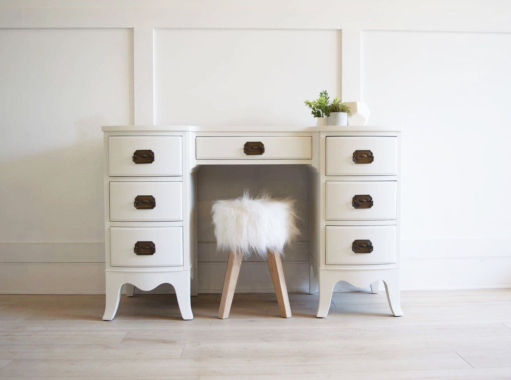 Fusion Mineral Paint Raw Silk warm near white best selling neutral painted desk at For the Love Creations Australian stockist