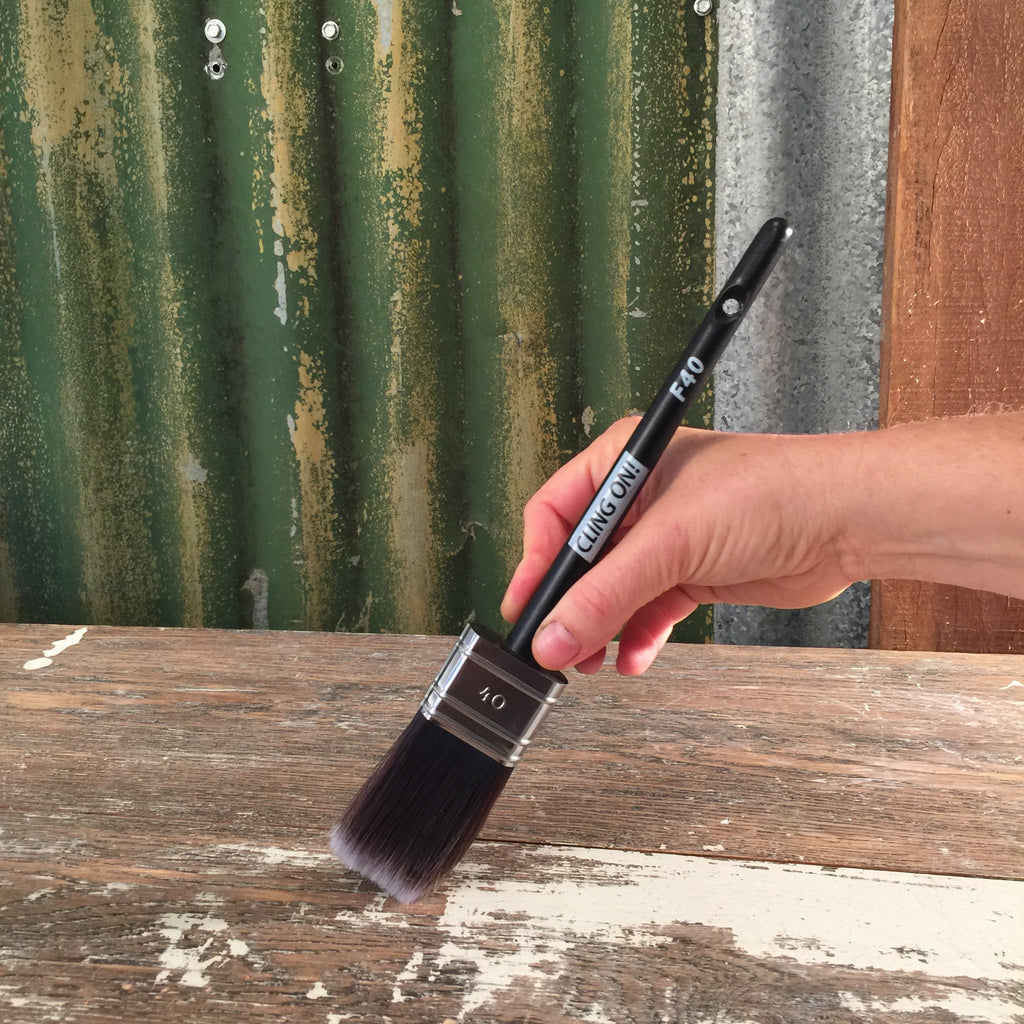 Cling On paint brush flat synthetic bristle F40 For the Love Creations Australia