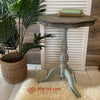 Dixie Belle Savannah Mist soft pale grey blue painted sidetable  chalk paint